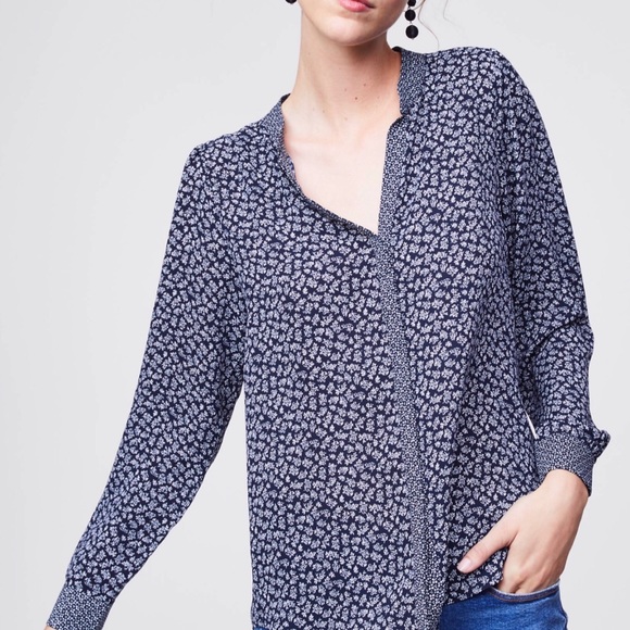 Loft Blue Floral Top - Picture 4 of 4